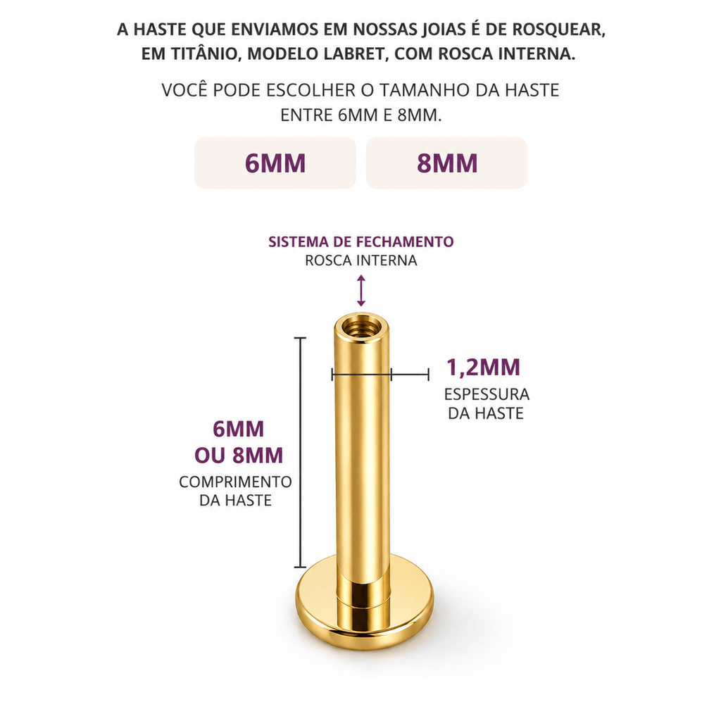 Piercing Titânio Estrela Cadente Em Titânio | Pratinhas
