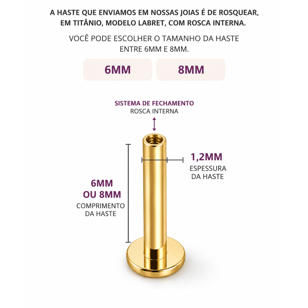Piercing Titânio Estrela Cadente Em Titânio | Pratinhas